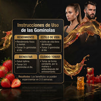 Infografía del proveedor con instrucciones de uso de las gominolas de creatina