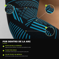 Detalle del tejido del manguito ARC: punto de malla, zonas y color tejido