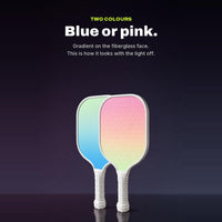 Las dos versiones de la pala ACE con la luz apagada: cara en degradado azul y en degradado rosa