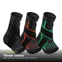 The three STABIL ankle supports together: black, orange and green