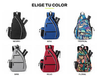 Los seis colores de la mochila RALLY: negro, azul, tropical, gris, rojo y floral